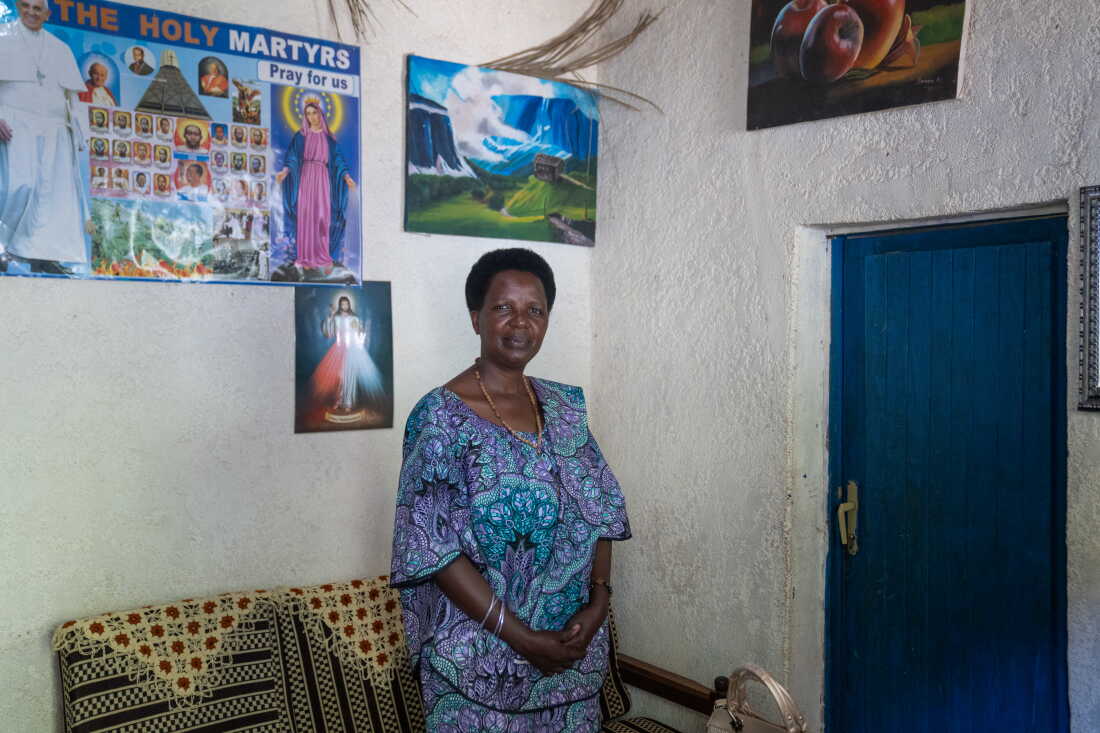 Marie Gorette Mutuyimana, 53, is a teacher at Gakoro school in Nyamutera, Rwanda, across the river from where she lives. During heavy rains she used to worry about how she would get her students home before the bridge was built.