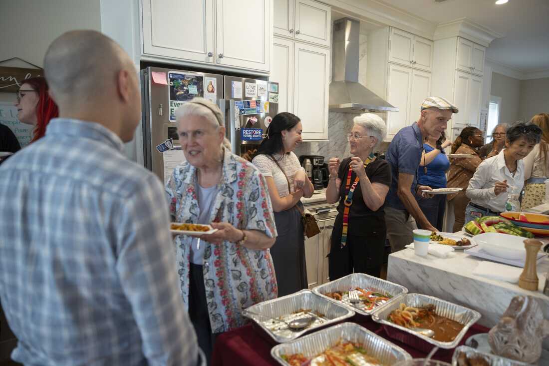 Sister Claire Pratt, 86, and Sister Diane Roche, 76, host a final goodbye celebration at Anne Montgomery House that is closing after a decade in Washington, D.C. on July 31, 2026. The community house that offered rooms for young women interested in spirituality and justice was run by Society of the Sacred Heart, an international congregation of Roman Catholic religious women.