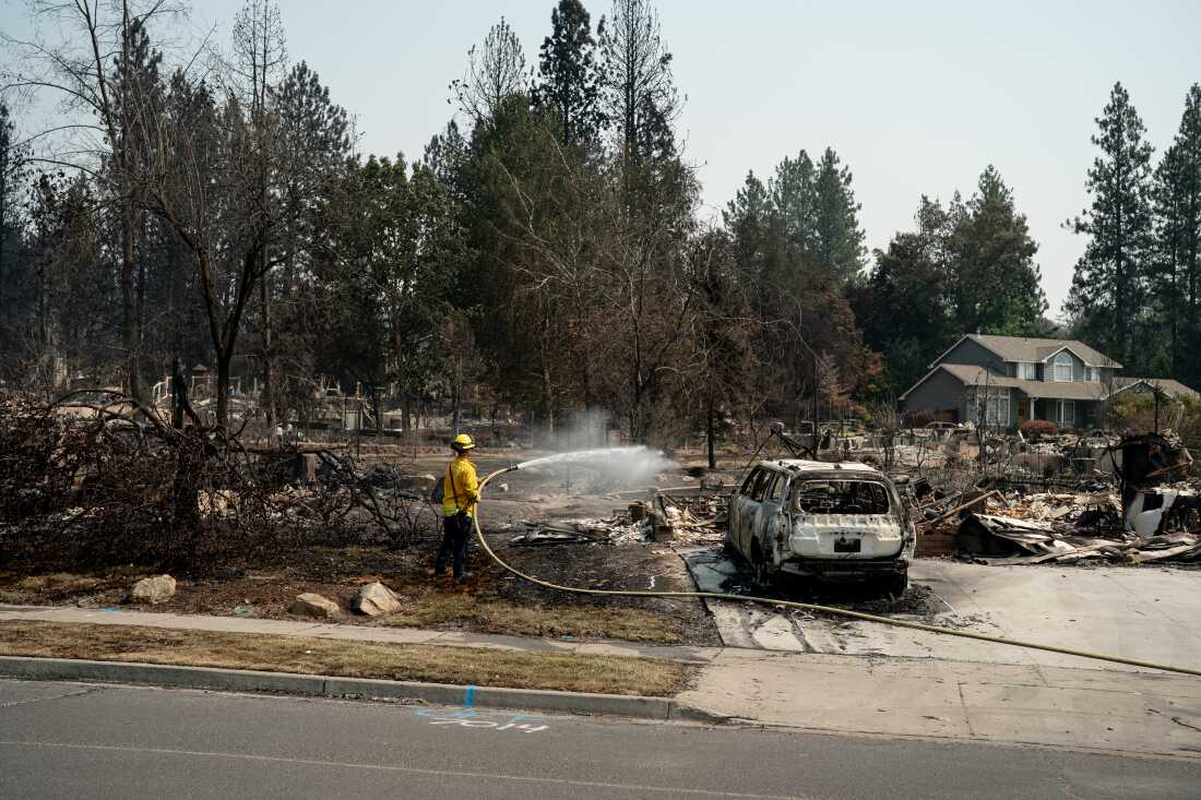 The Spokane Complex Fires have burned over 900 structures and over 10,000 acres in one of the biggest fires in Washington State history. Firefighters visit burned homes to put out hot spots on the properties to prevent new blazes.