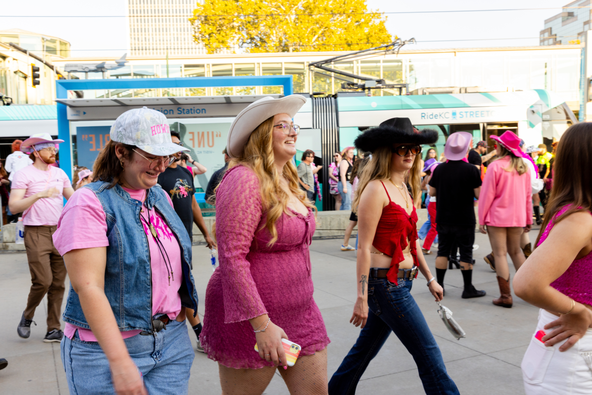 Chappell Roan's fans, many dressed in costume and in pink, get off Kansas City's streetcar at Union Station before Friday's concert. After exploding in popularity last summer, Road picked just three cities for her tour this fall: New York City, Los Angeles and Kansas City, which is in her home state of Missouri.