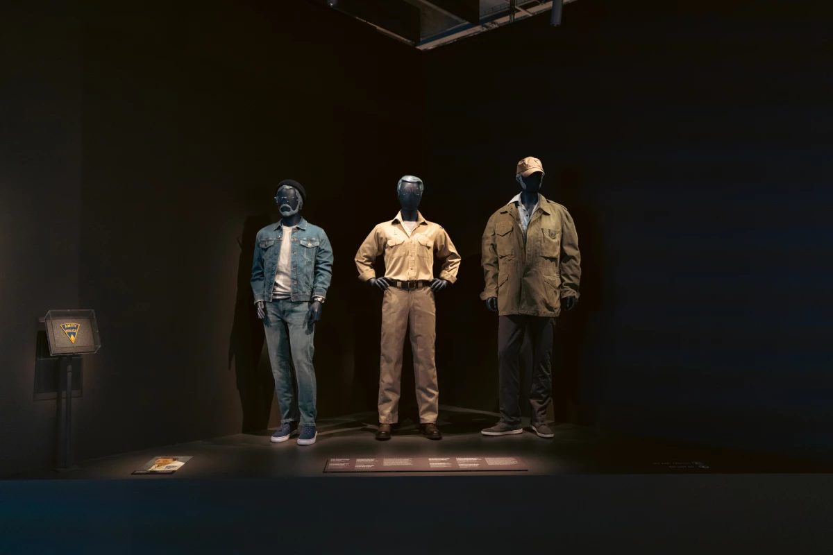 Costumes worn by actors Richard Dreyfuss, Roy Scheider and Robert Shaw are featured in the exhibit.