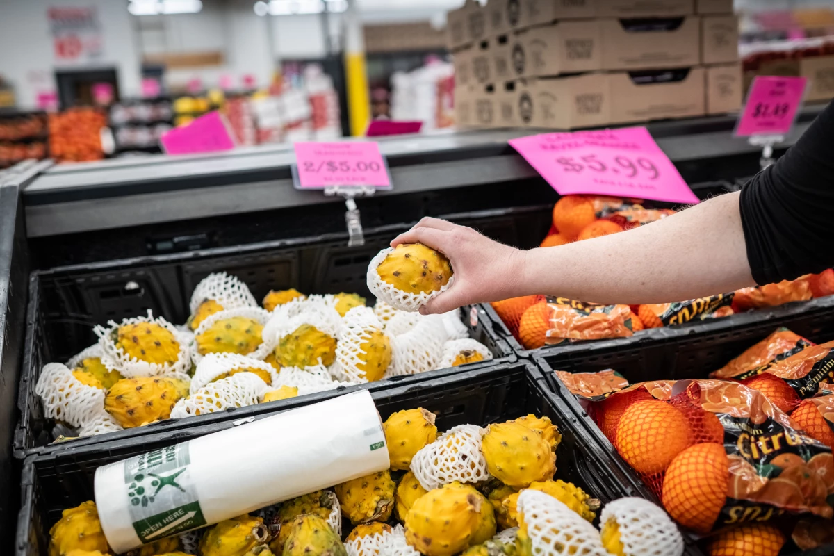 Mara shops for groceries at a local discount grocery store.