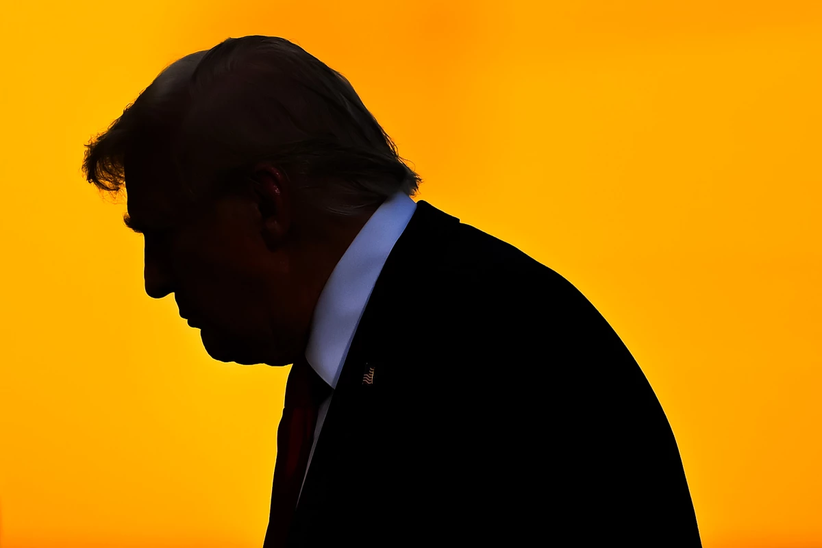 President Trump in profile at MetLife Stadium on July 13 in East Rutherford, New Jersey.