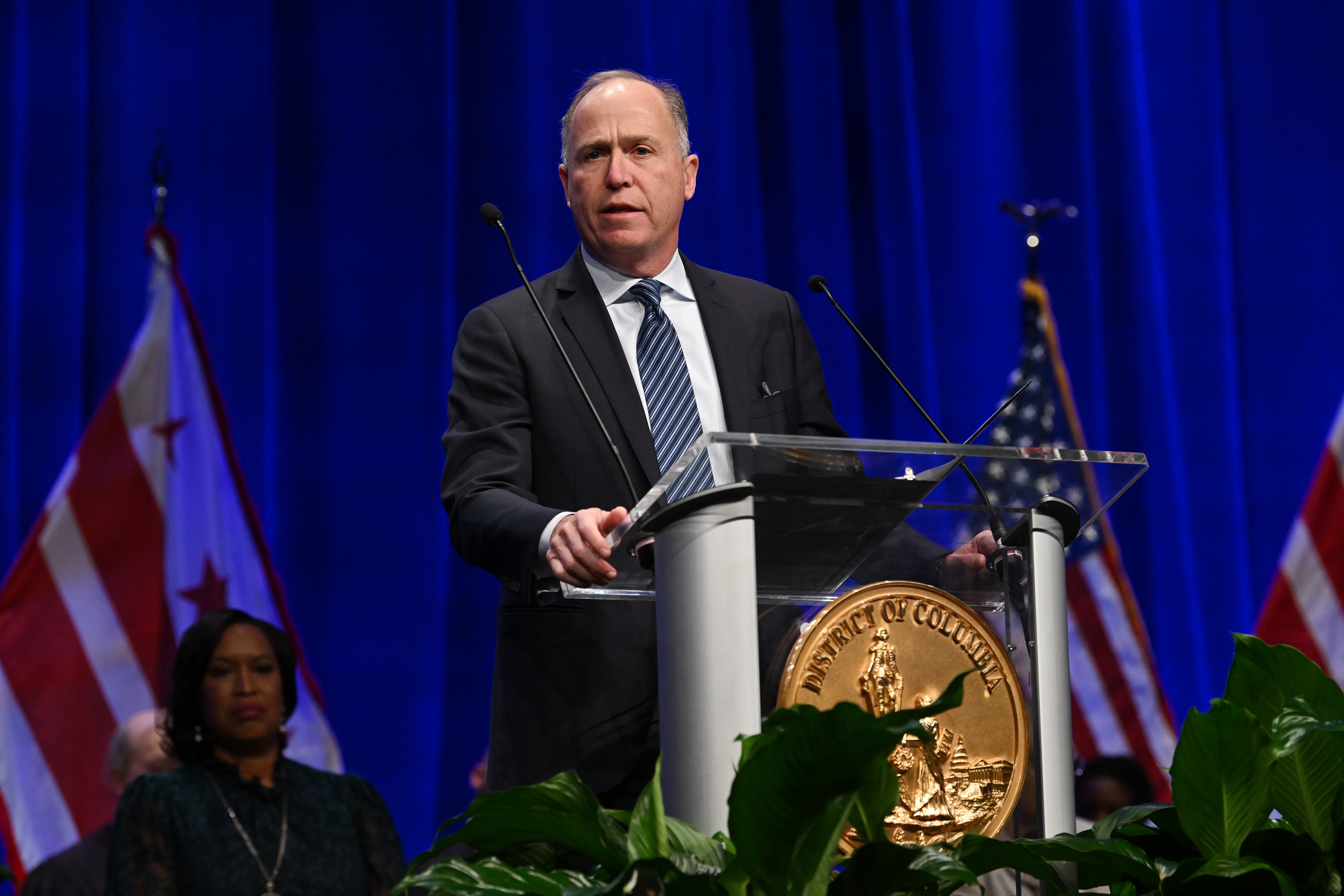 The attorney general of Washington, D.C., Brian Schwalb, has filed a lawsuit challenging what he calls the "federal government's unlawful attempt to take over the District of Columbia's Metropolitan Police Department." (The Washington Post via Getty Images)
