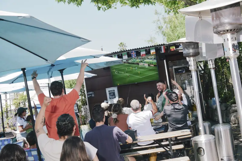 Headlands Brewing hosts a screening of the first World Cup game on June 11 in Berkeley, Calif.
