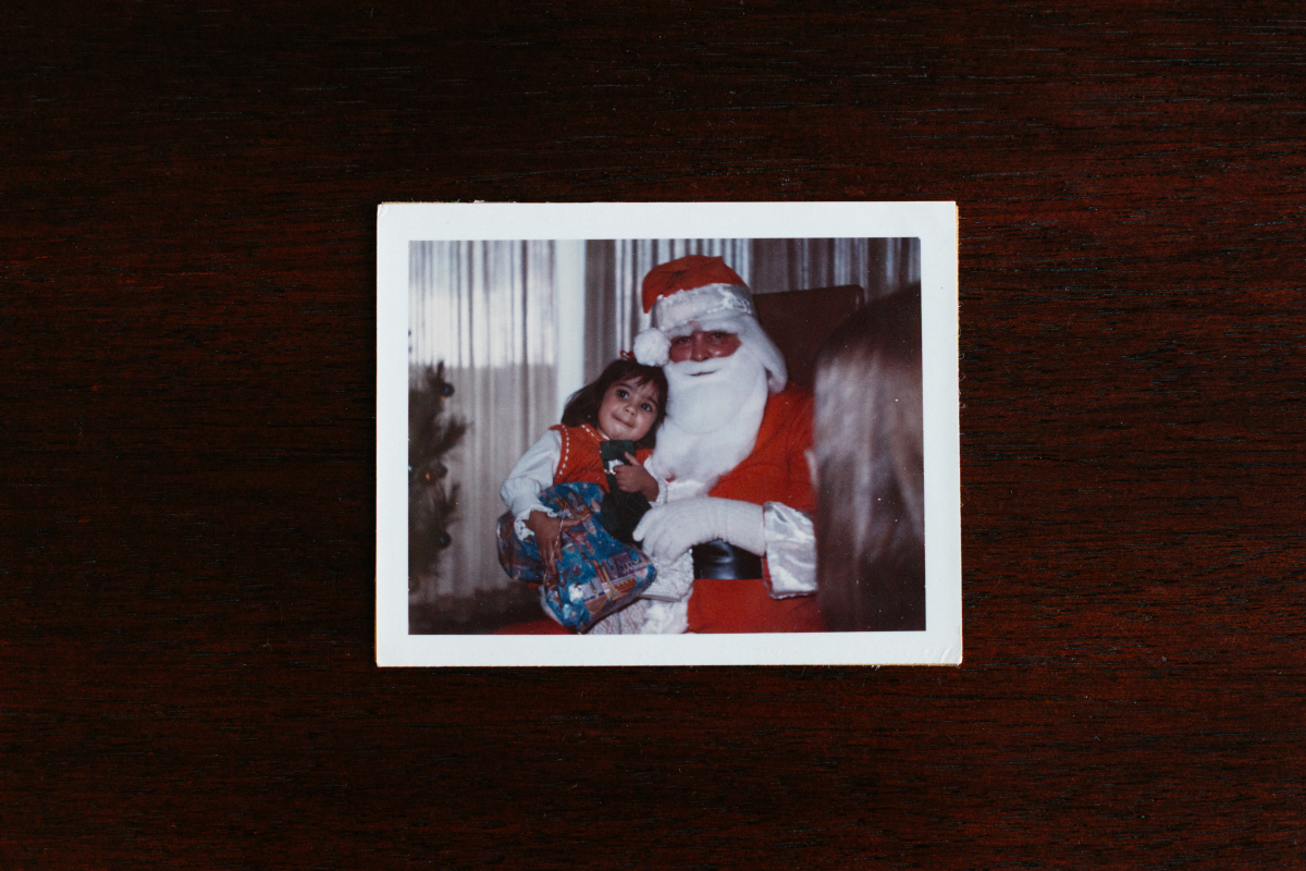 An archival childhood family photograph of an adoptee brought to the United States by her American parents from Iran as a young child, photographed in California on Feb. 21.