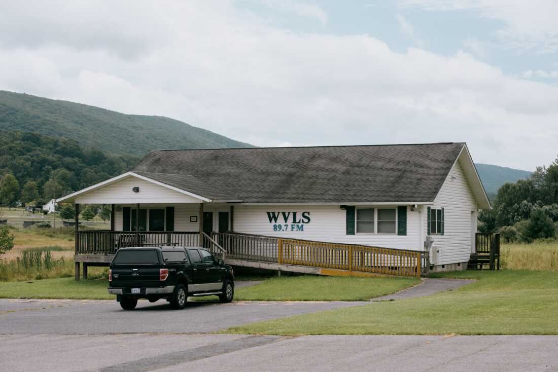 Station WVLS 89.7 in Monterey, Virginia, on Friday, July 18th, 2025. All of the Allegheny Mountain Radio stations provide community information in addition to their general programming, which includes country, gospel and rock music. Credit: Kristian Thacker for ReadNOW