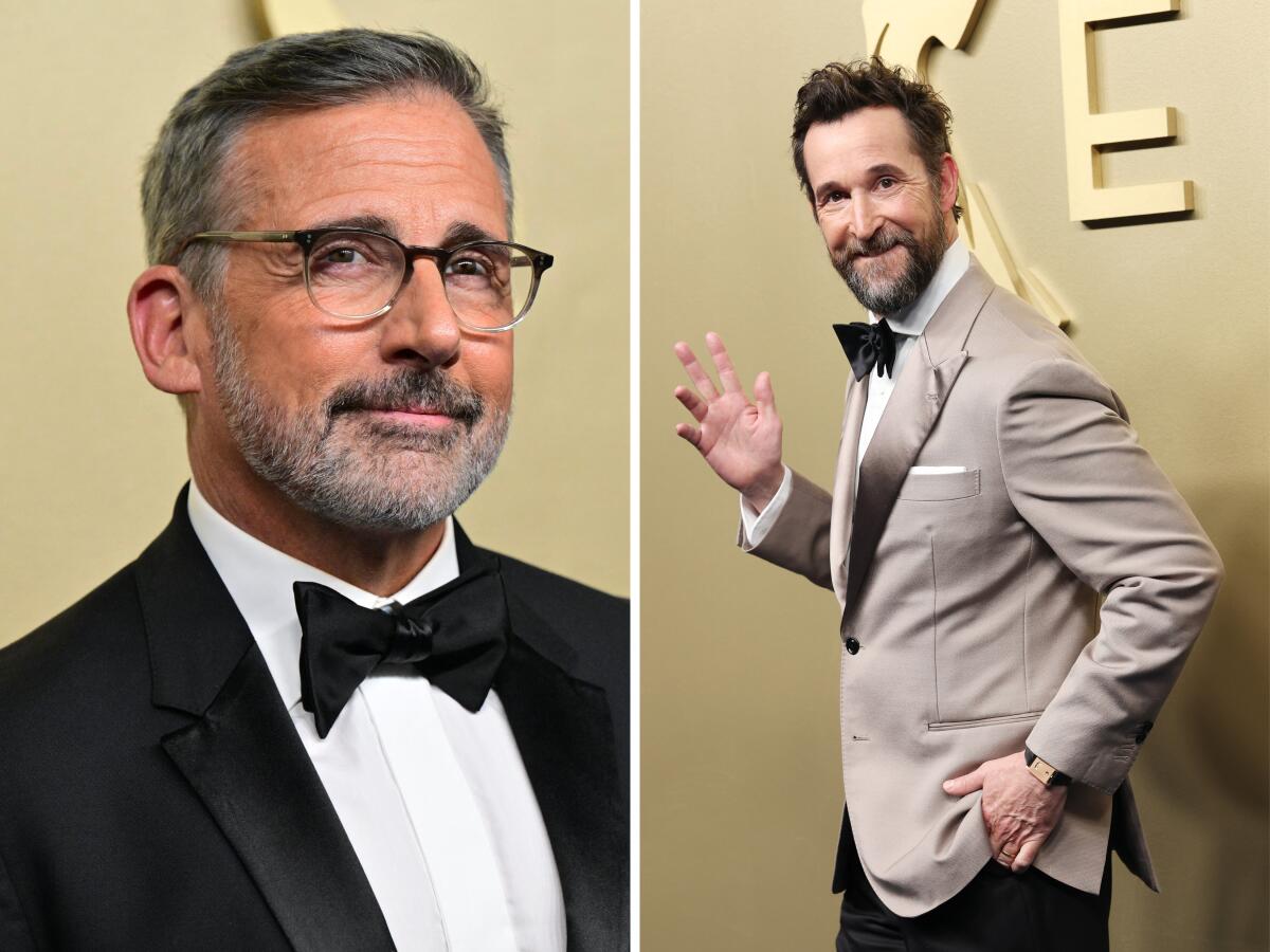 See the Emmys 2026 red carpet looks 2 Actors Steve Carell (left) and Noah Wyle attend the Emmy Awards