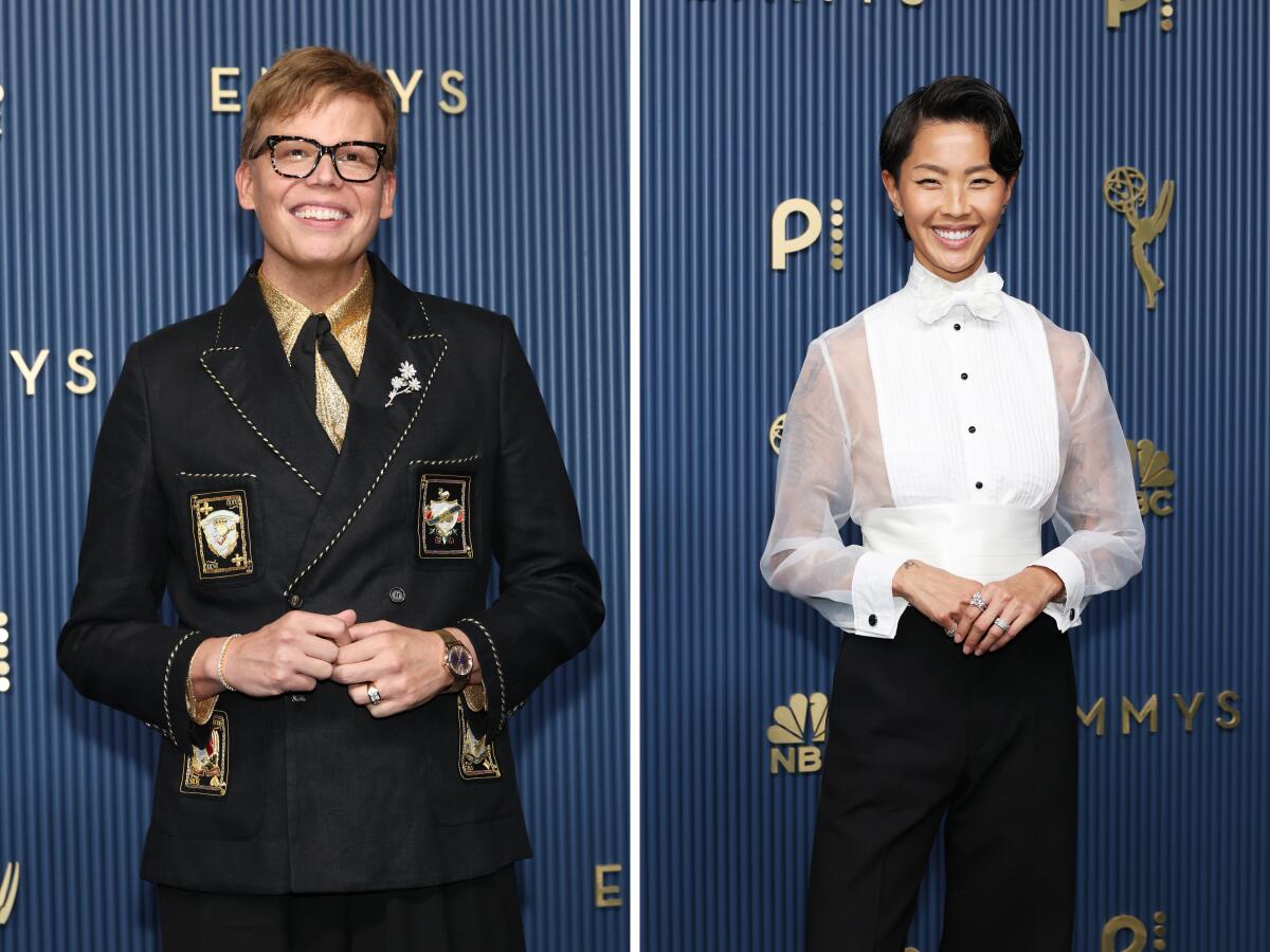See the Emmys 2026 red carpet looks 7 Actor Jeff Hiller and Top Chef host Kristen Kish attend the Emmy Awards.