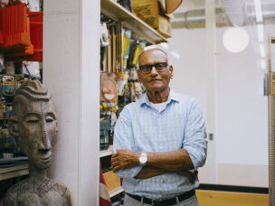Ken Mehta, the former owner of a neighborhood hardware store on Chicago's South Side. Gates purchased the store in 2014 when Mehta was looking to retire.