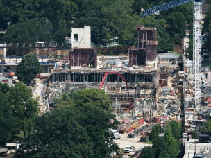 Trump's building projects in D.C., like the White House ballroom construction pictured on Wednesday, have prompted pushback and lawsuits from historic preservation groups.