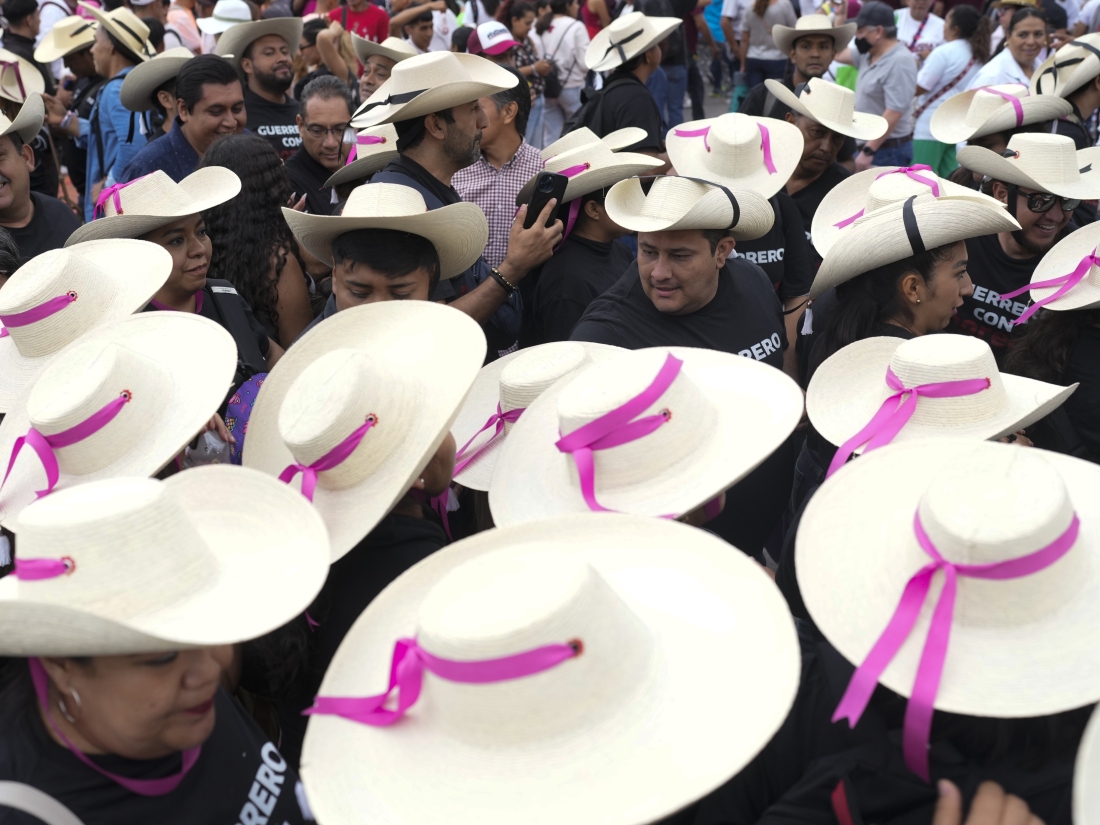 Supporters of presidential candidate Claudia Sheinbaum attend her closing campaign rally at the Zocalo in Mexico City, on Wednesday, May 29, 2024.