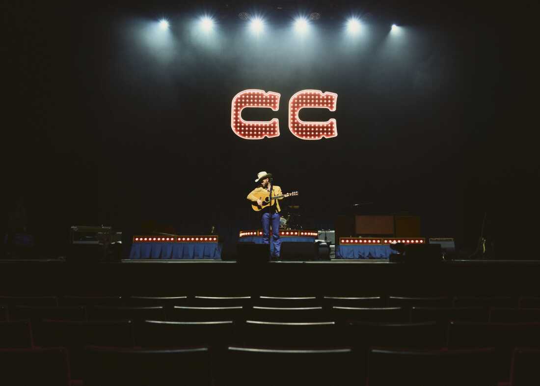 Charley Crockett does soundcheck before his performance at the Yaamava’ Theater in California on Dec. 16, 2024.