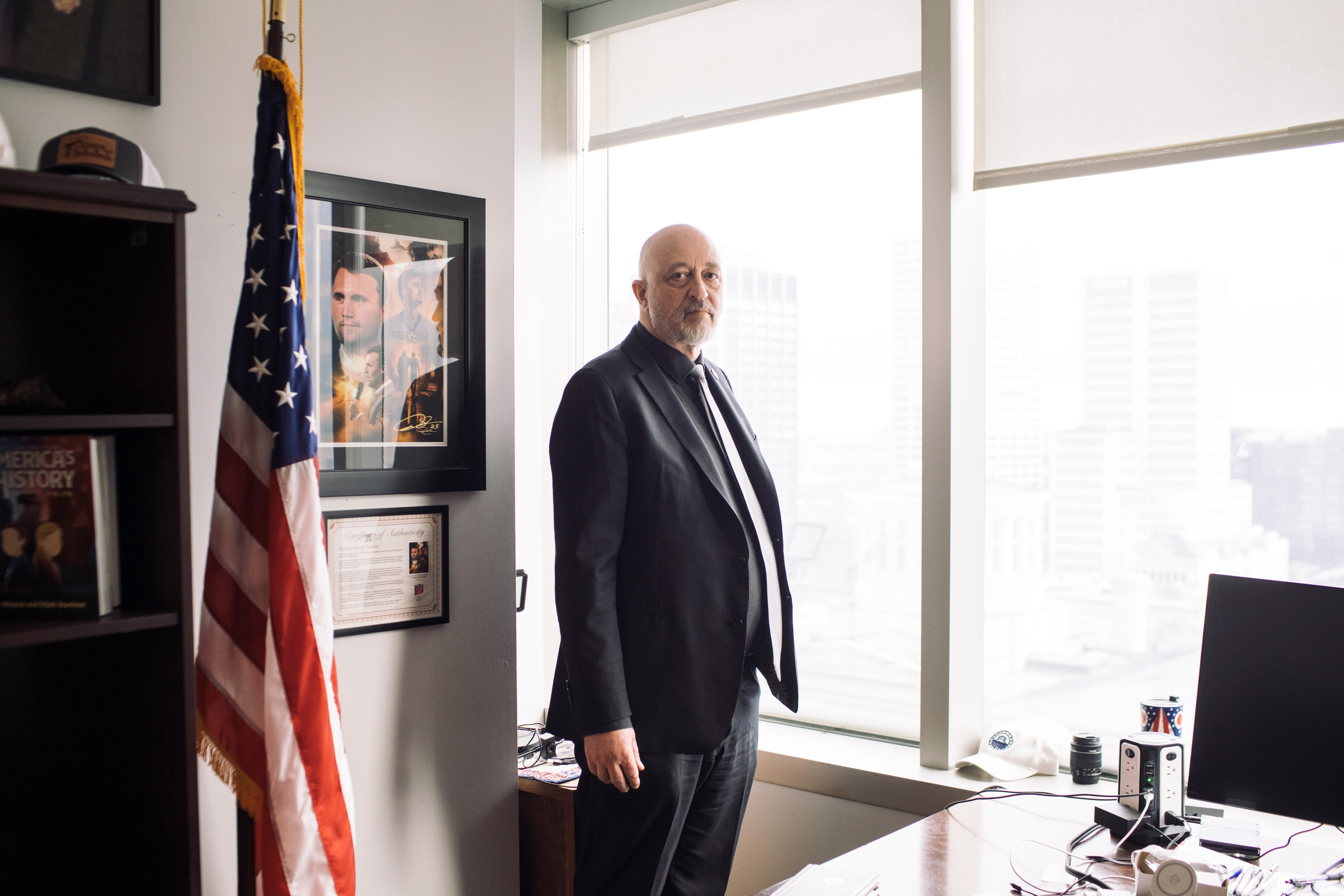 Republican state Rep. Gary Click, from northern Ohio, is a Baptist pastor and three-term lawmaker. Here, he poses for a portrait in his office in Columbus, Ohio, in February.