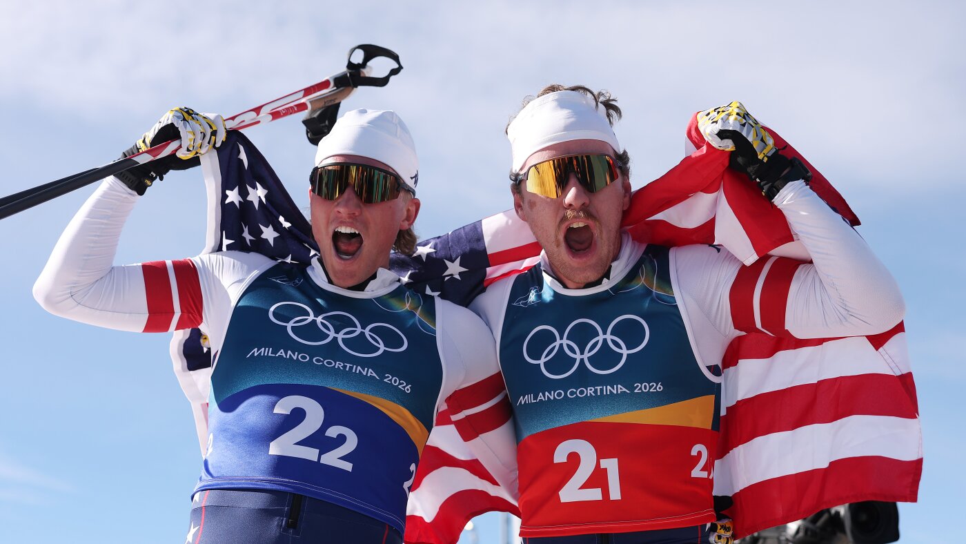Ogden, Schumacher seize silver for U.S. in Olympic cross-country crew dash, Diggins falls brief : NPR Ogden, Schumacher seize silver for U.S. in Olympic cross-country crew dash, Diggins falls brief : NPR