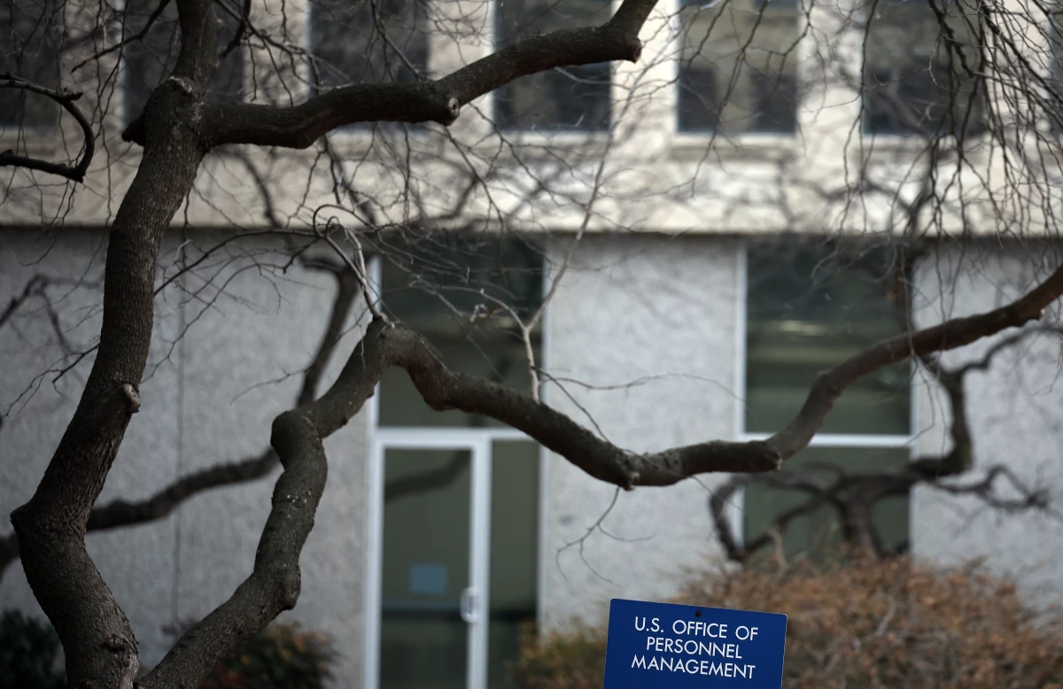 The Theodore Roosevelt Federal Building headquarters of the U.S. Office of Personnel Management in Washington, DC last month. The agency is now controlled by allies of Elon Musk, who's guiding the Trump administration's efforts to slash the federal workforce.