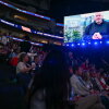 Sen. John Fetterman, D-Pa., is displayed on a screen as he delivers a video message during the Republican National Midterm Convention at the American Airlines Center in Dallas on Wednesday.