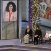 Iranian activist Narges Mohammadi's daughter, Nobel Peace Prize laureate Kiana Rahmani, her son Ali Rahmani and Nobel Committee Chairman Norwegian Berit Reiss Andersen attend the Nobel Peace Prize ceremony at Oslo City Hall, December 10, 2023, in Oslo, Norway.
