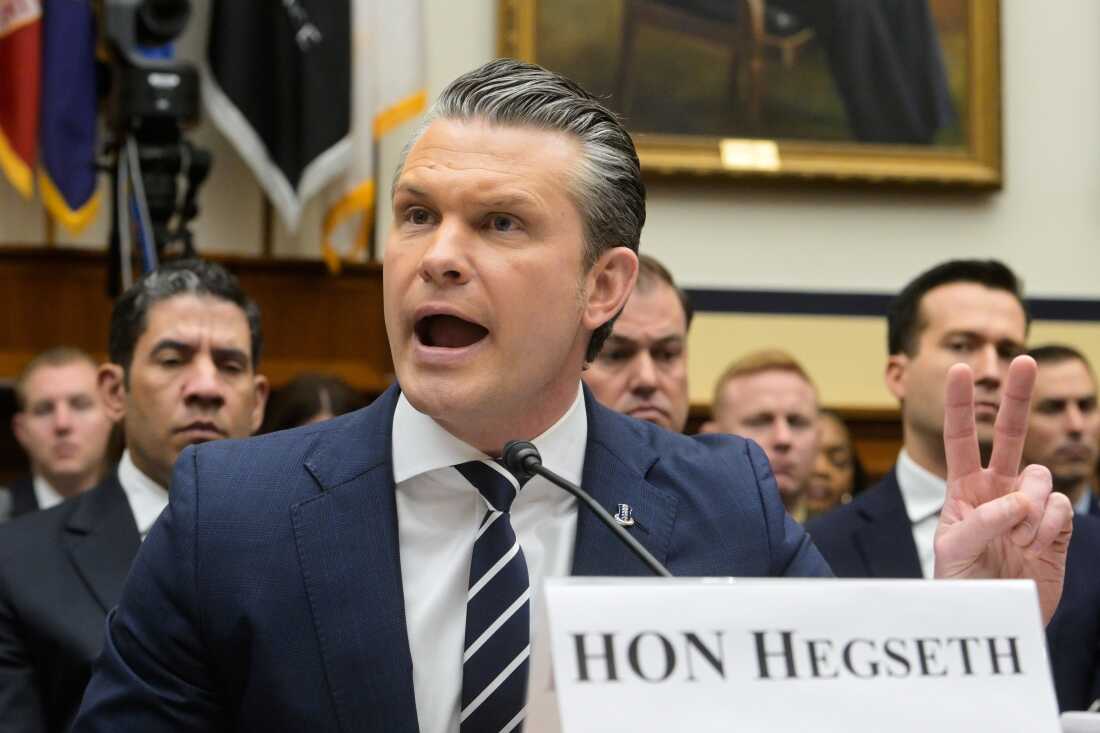 Secretary of Defense Pete Hegseth appears before a House Committee on Armed Services business meeting on the Department of Defense Fiscal Year 2027 on Capitol Hill, Wednesday, April 29, 2026, in Washington.