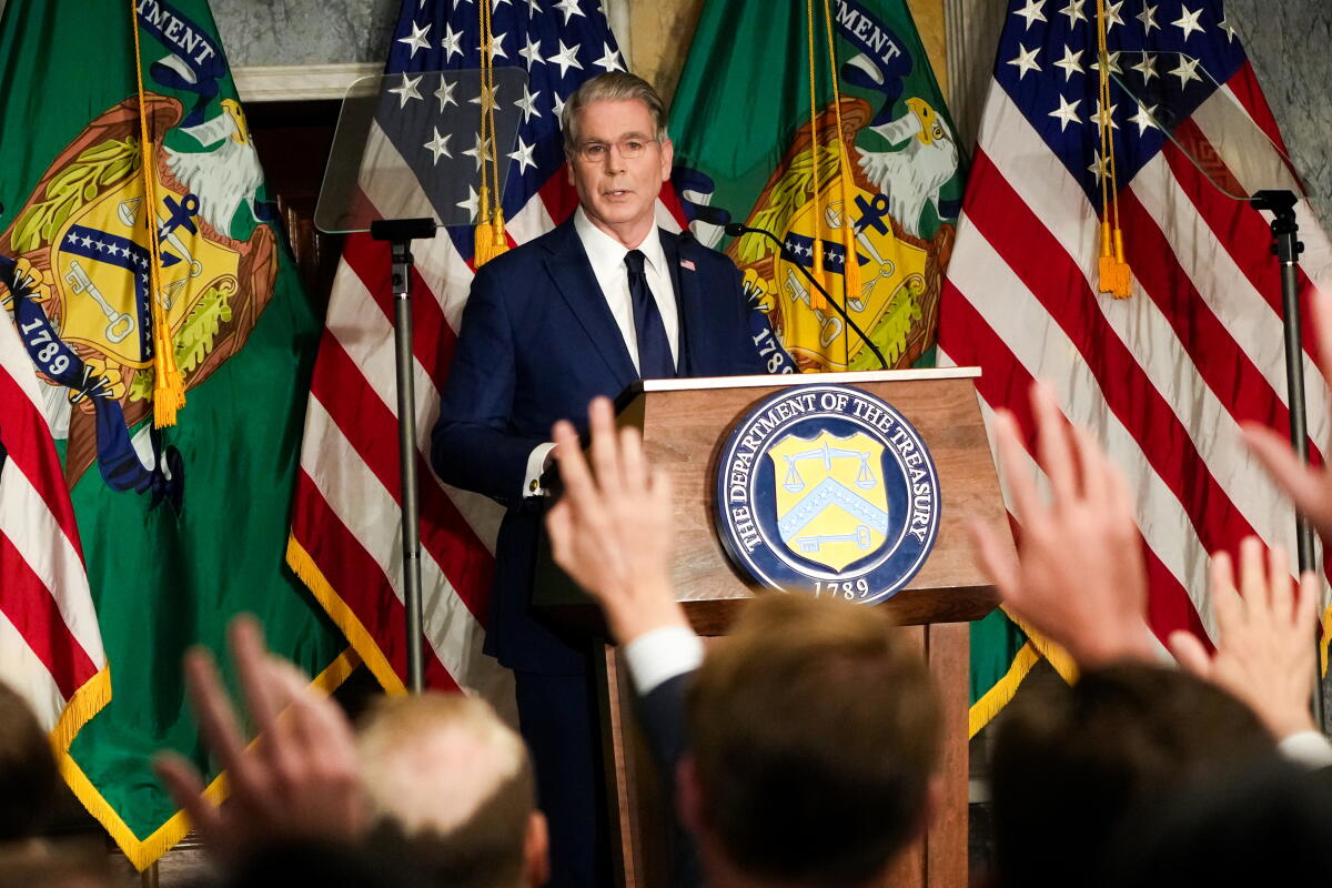Can Trump's economic war against Iran do what airstrikes and negotiations couldn't? 1 Treasury Secretary Scott Bessent speaks at a news conference Monday at the Treasury Department in Washington.