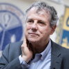 Former Democratic Sen. Sherrod Brown attends a rally with the Communications Workers of America Local 4370 in Brooklyn Heights, Ohio, on October 26, 2024. After losing his Senate seat two years ago, Brown is now running for the Senate again, seeking to defeat incumbent Republican Sen. Jon Husted.