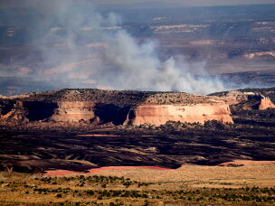 The Snyder Fire burns near Thompson Springs, Utah, on June 28.