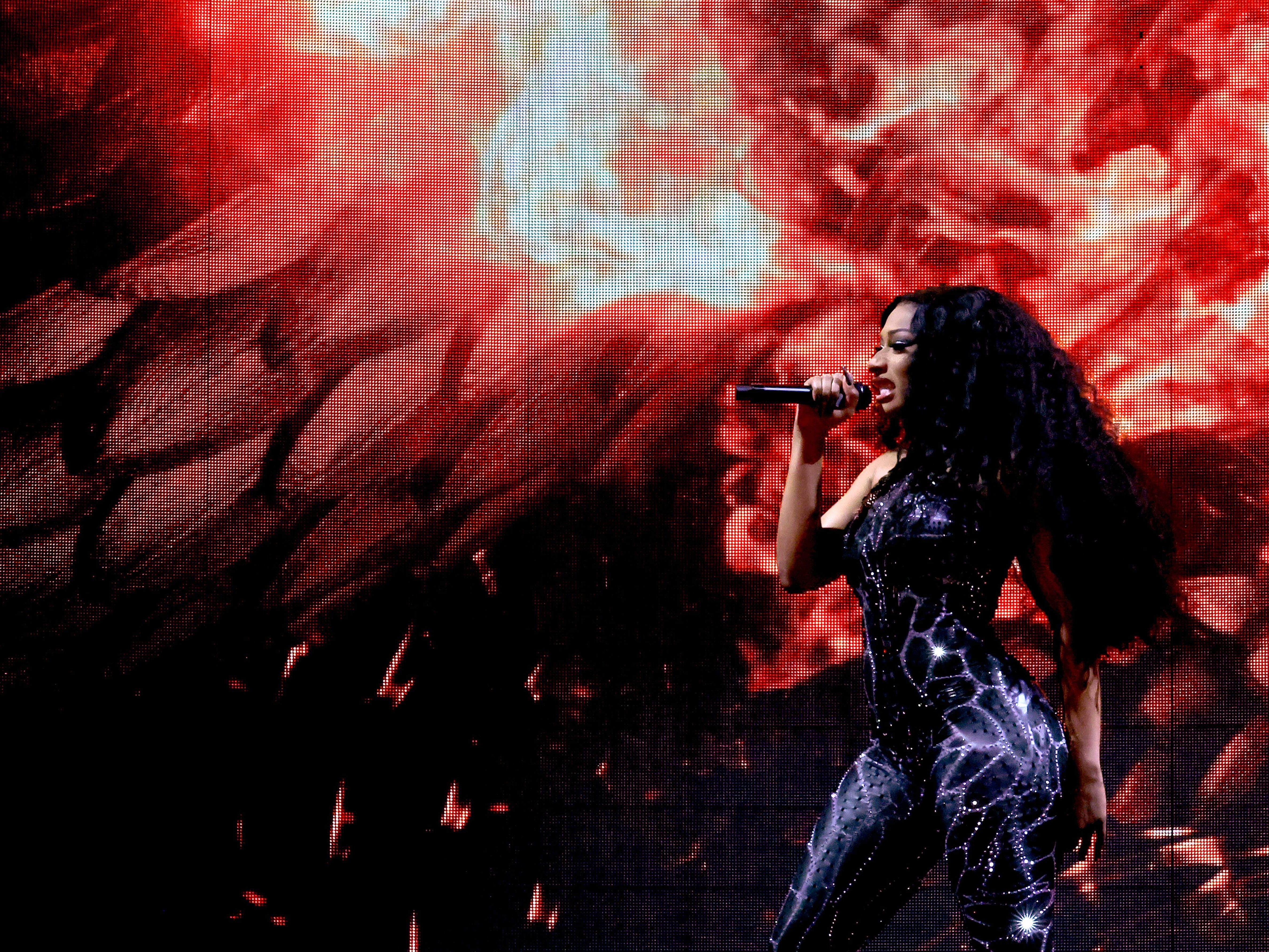 Megan Thee Stallion onstage in June at the Crypto.com Arena in Los Angeles, a stop on her Hot Girl Summer Tour.