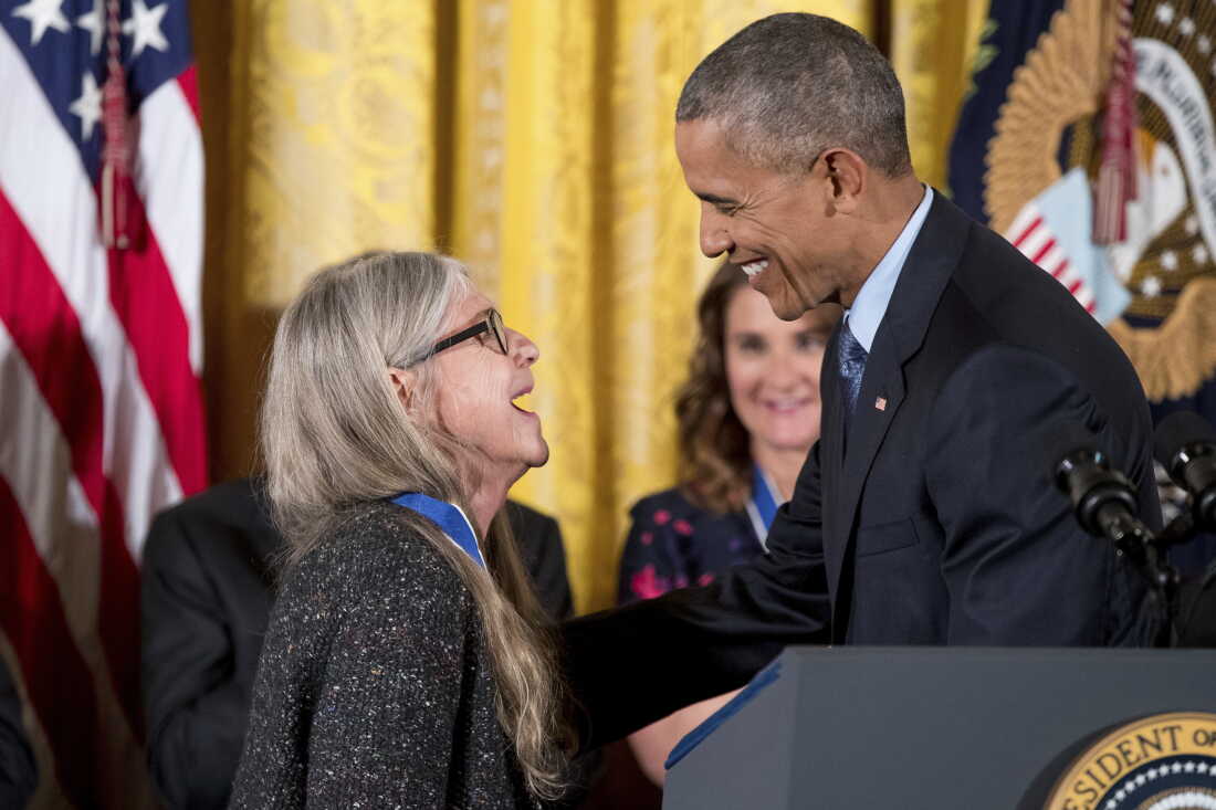 President Barack Obama presents the Presidential Medal of Freedom to mathematician and computer scientist Margaret Hamilton in November 2016.