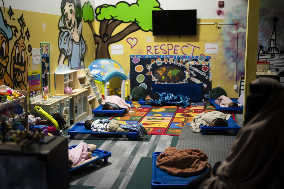 Children sleep during nap time at Minnesota Child Care in Minneapolis on Dec. 30.