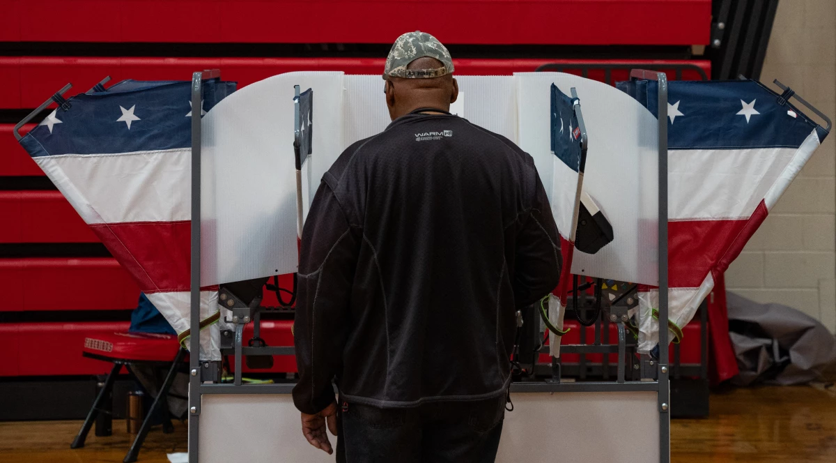 A voter casts a ballots in Nashville on Super Tuesday, March 5, 2024. About 14,000 registered voters in Tennessee received letters from the state this year asking them to prove their citizenship or be removed from the rolls.
