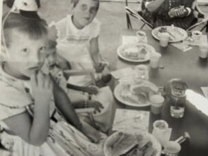 Ann M. Martin's fifth birthday. Martin (top right), says Beth McKeever (bottom left) was the inspiration for Kristy in the series.
