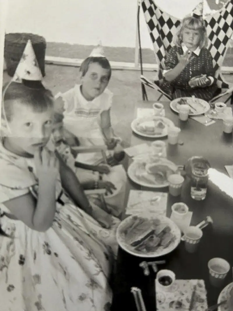 Ann M. Martin’s fifth birthday. Ann is on the top right and Beth is at the bottom left.