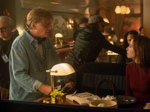 Mikey Madison, right, plays Facebook whistleblower Frances Haugen in Aaron Sorkin's, left, <em>The Social Reckoning</em>.
