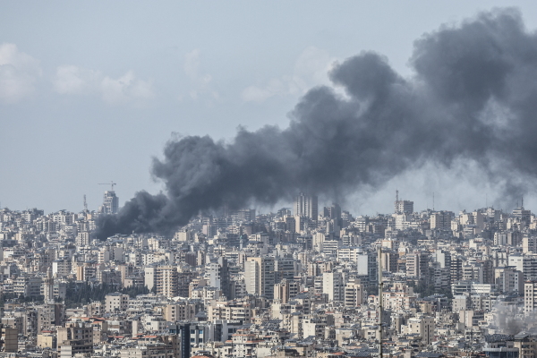 Smoke rises over Lebanon's capital of Beirut following Israeli airstrikes on Wednesday. Israel said it was targeting Iran-backed Hezbollah, despite a U.S. ceasefire with Iran.