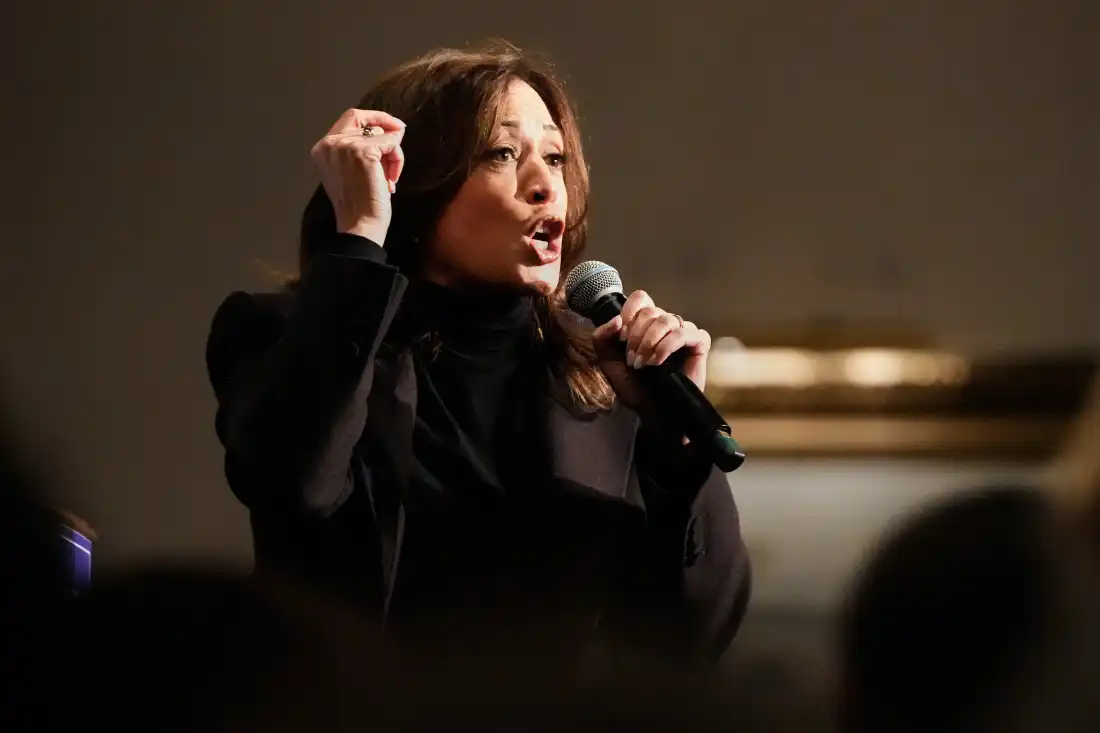 Former Vice President Kamala Harris speaks at Women for Crowley event Monday, Oct. 26, 2026, in Milwaukee.