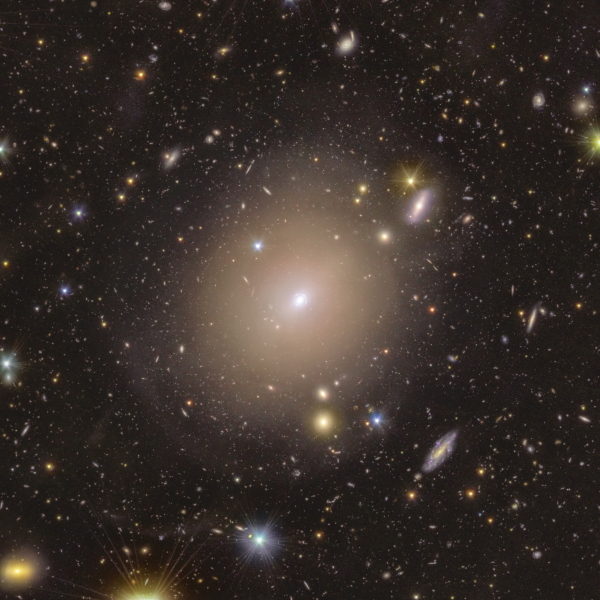 A ring of light surrounding the center of NGC 6505, a nearby galaxy, is captured by the European Space Agency's Euclid telescope.