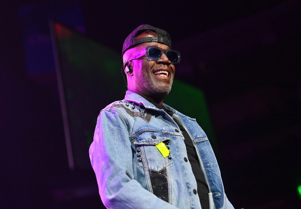 Singer Aaron Hall of Guy performs in concert onstage at State Farm Arena on March 30, 2023 in Atlanta, Georgia.