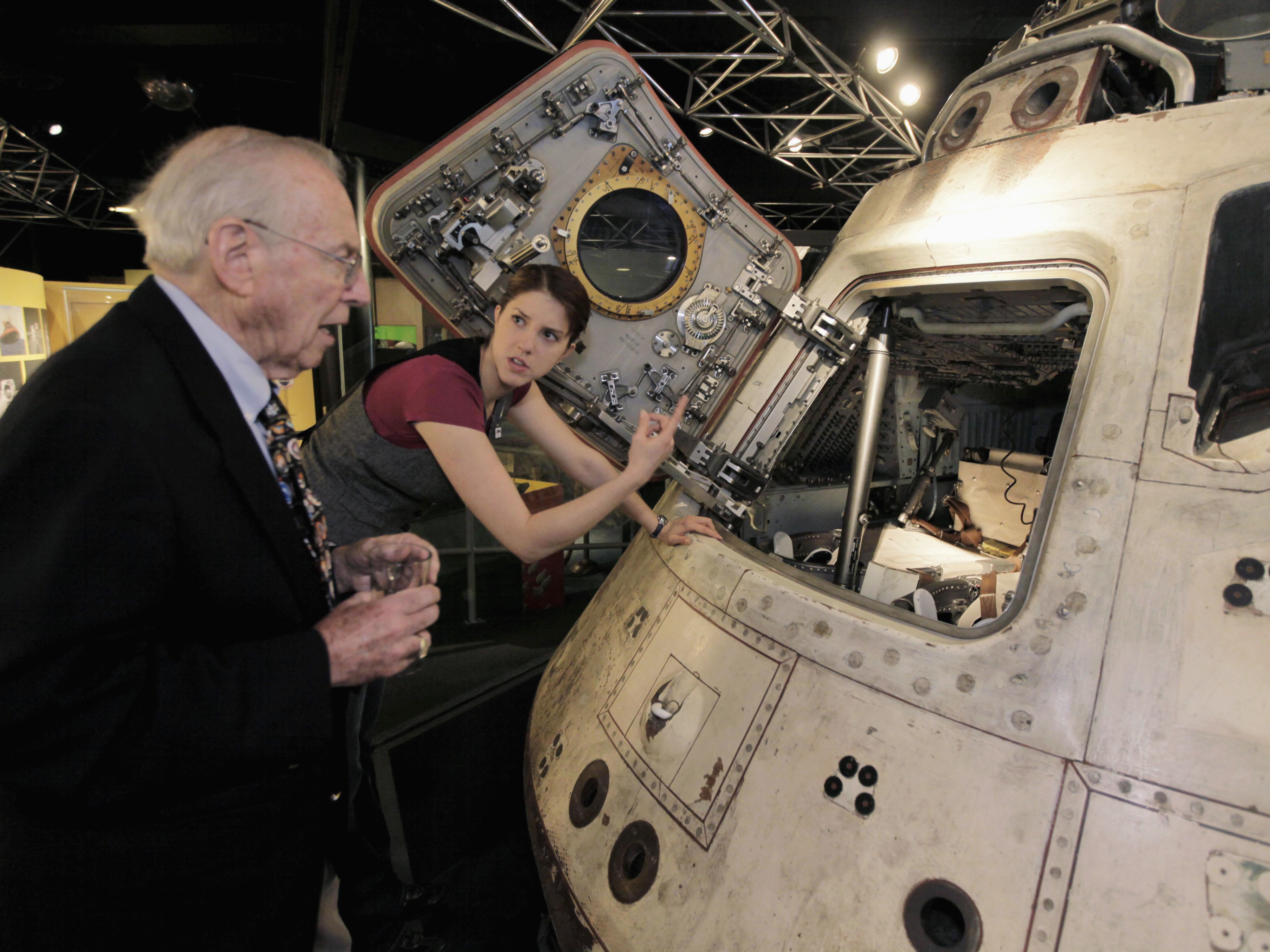 In 2010, Jim Lovell explored his Apollo 8 spacecraft at the Museum of Science and Industry in Chicago.