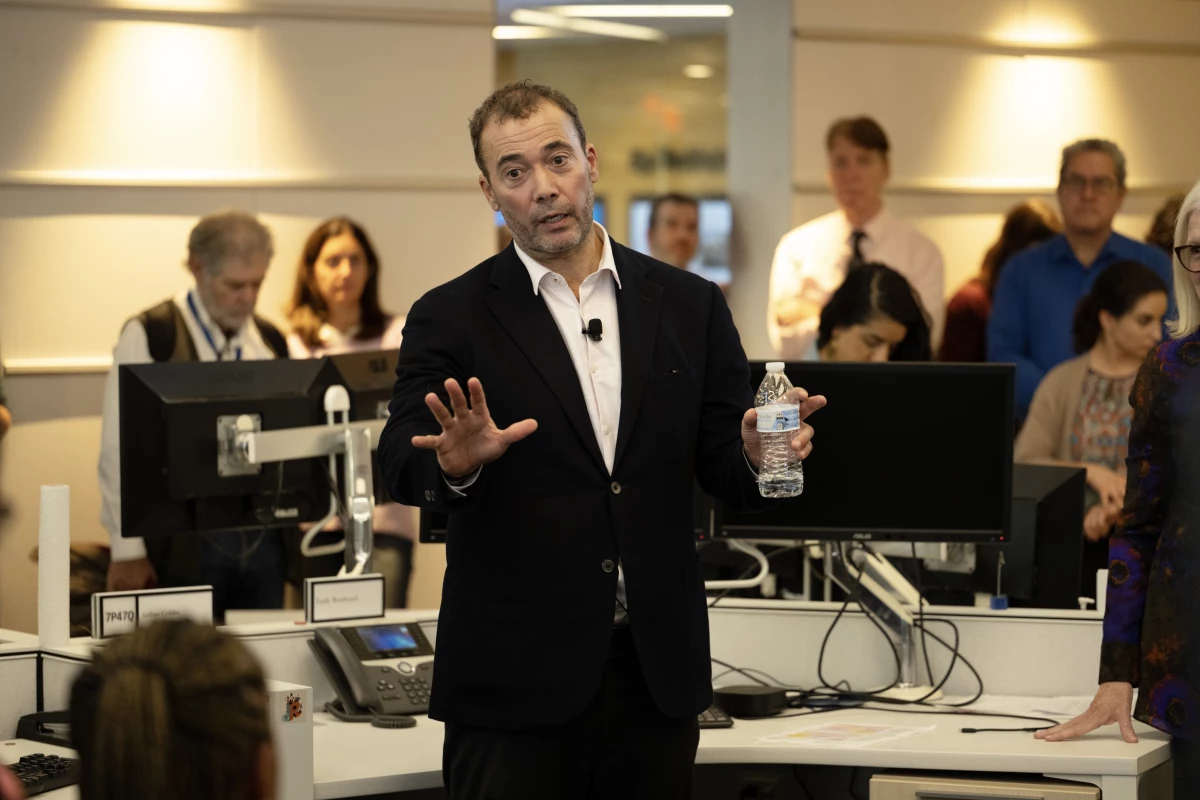 Will Lewis, shown here in the Washington Post newsroom, was a top executive for Rupert Murdoch's British publishing wing 13 years ago. He is accused of deceiving police about why the company destroyed evidence during an investigation of phone hacking by Murdoch's papers.