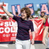 GOP Sen. Susan Collins walks in the annual Moxie Day Parade on July 11, 2026, in Lisbon, Maine.