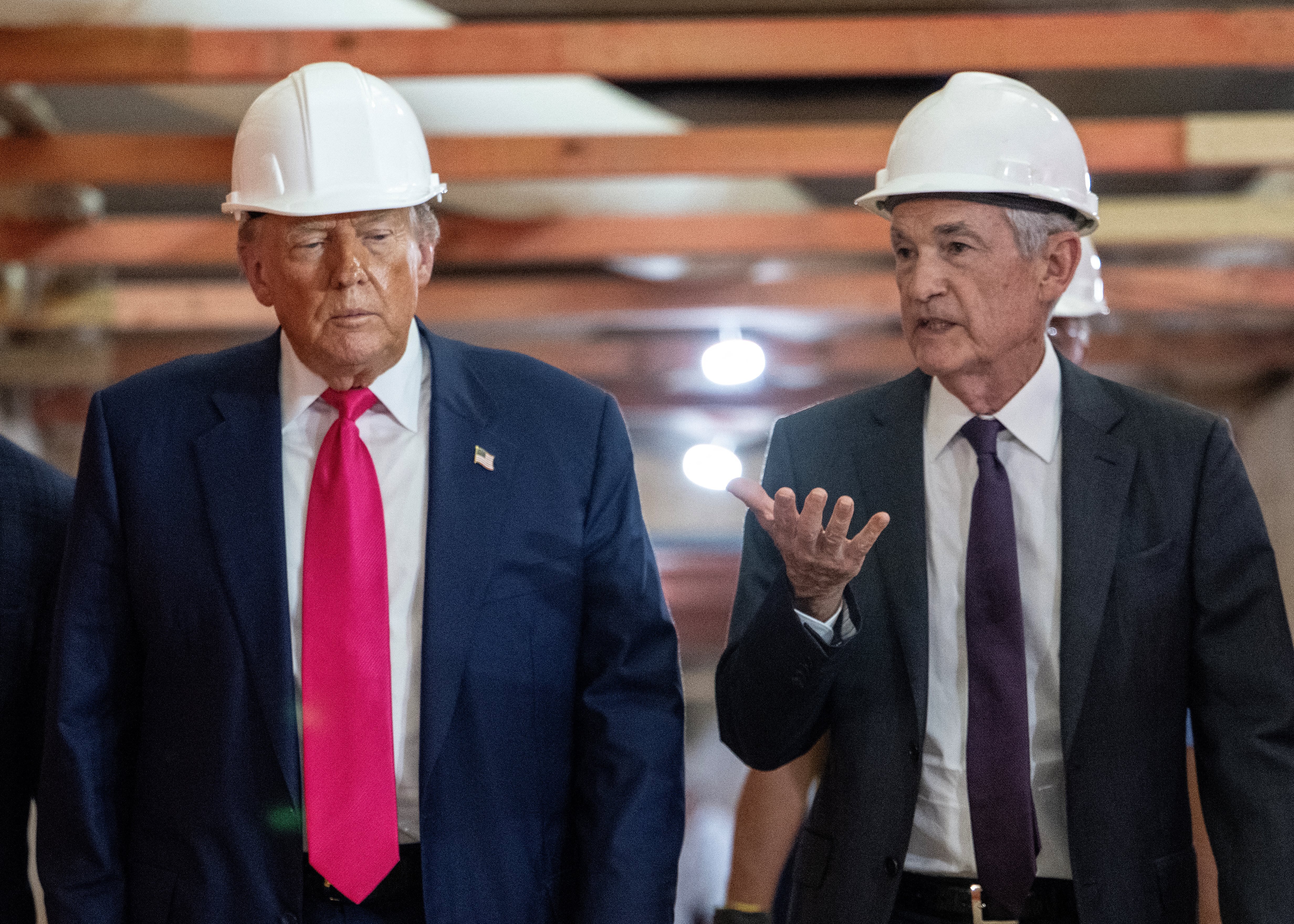 President Trump and Federal Reserve chairman Jerome Powell toured the central bank