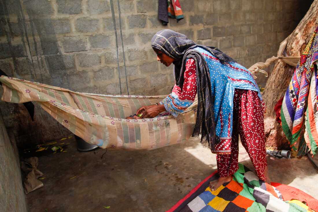 Baby Ladoo’s grandmother comforts the five-month-old baby. Ladoo’s mother Mariam, 17, says her son was born prematurely at around seven months gestation. She couldn’t afford follow up care, so she bought him home and is hoping for the best. About 1 in 4 babies in this fishing settlement of Rehri Goth are born prematurely, nearly double the national rate of 14% — and that’s one of the world’s highest. Scientists in a nearby university say they may have uncovered a bacteria that acts as an indicator of whether a women is likely to birth full term, or pre-term.