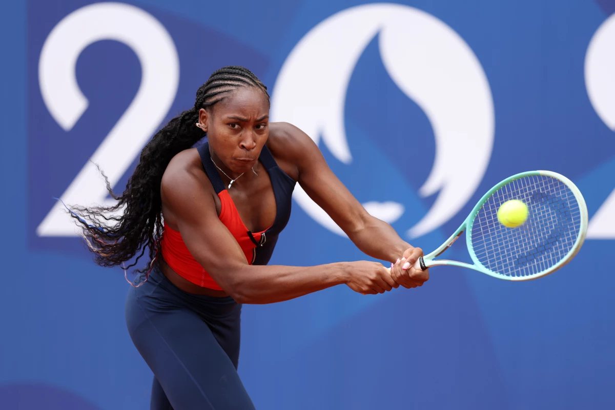 The tennis player Coco Gauff, seen here training ahead at Roland-Garros of the 2024 Olympic Games in Paris, will join LeBron James in carrying the U.S. flag during the opening ceremony.