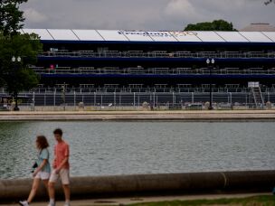 Viewing stands, as seen on the National Mall earlier this week.
