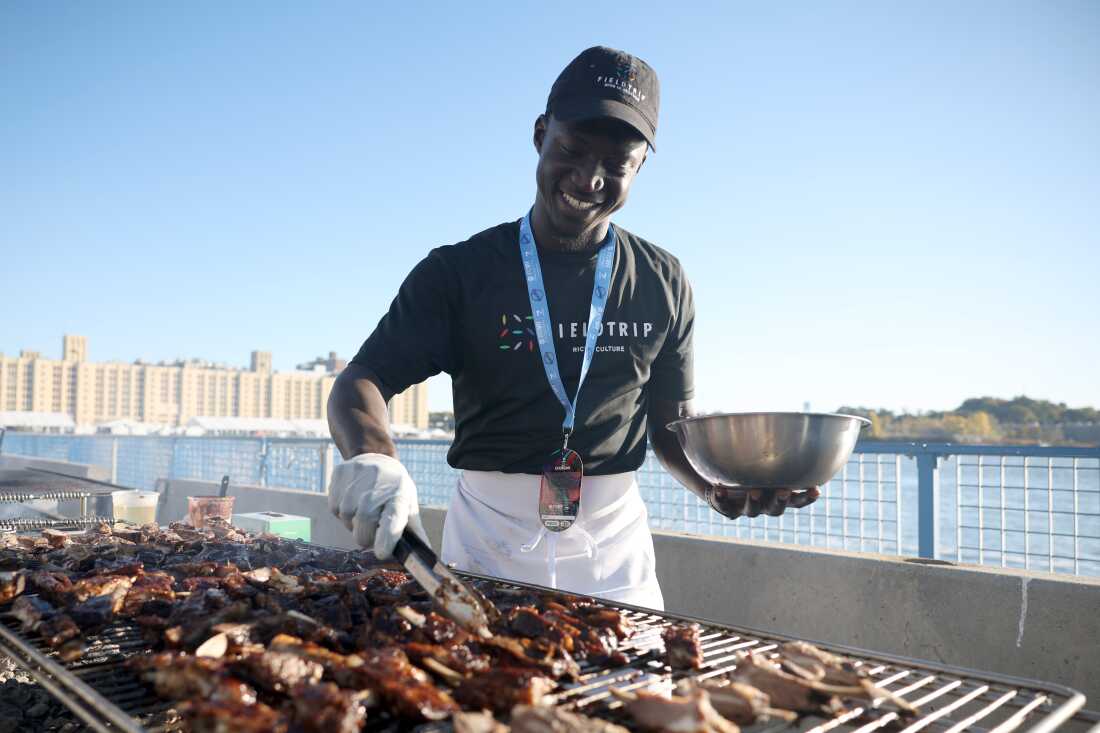 A view of Fieldtrip chef grilling during the Food Network New York City Wine & Food Festival on Oct. 20, 2024, in New York City.