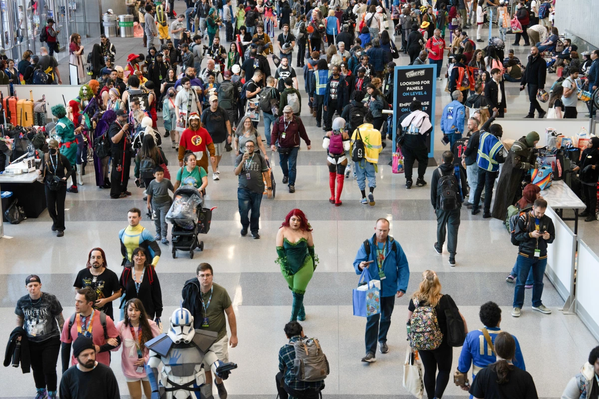 Attendees gather at New York Comic Con, held at the Javits Center in Manhattan, on Oct. 18, 2024.