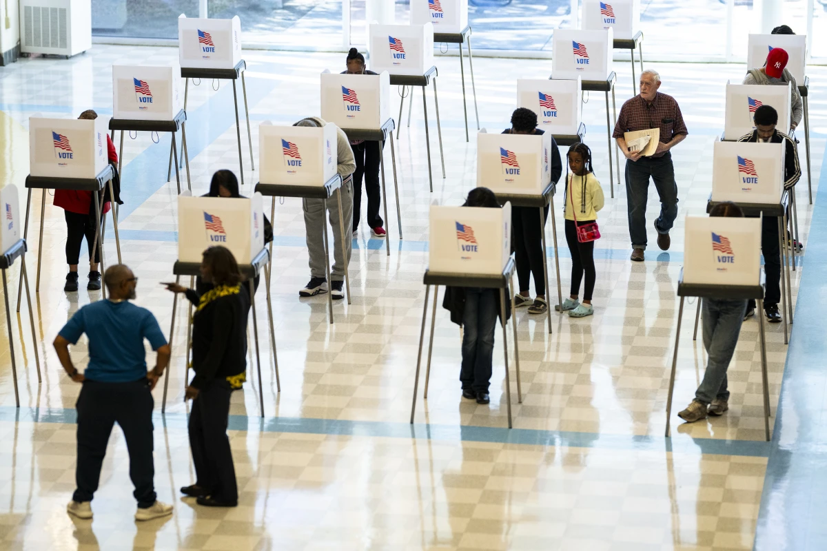 Voters cast ballots at a high school in Upper Marlboro, Maryland on Election Day 2024. Several cities in Maryland and other states allow 16- and 17-year-olds to vote in some local elections.