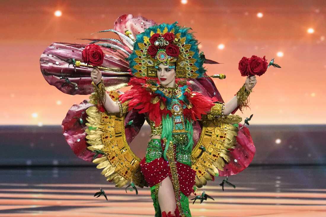 Miss Mexico Fátima Bosch competes in the national costume competition at the Miss Universe pageant in Nonthaburi province, Thailand on Wednesday.