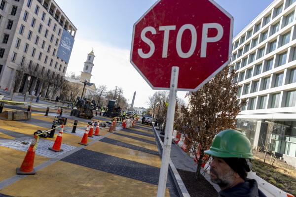 Reconstruction on D.C.'s Black Lives Matter plaza began this morning. The 50-foot long street mural spelling out Black Lives Matter on 16th Street was created during the 2020 protests following the police killing of George Floyd. According to a DDOT statement, work on the plaza will take six to eight weeks to complete. Mayor Bowser said that the plaza will be part of DC's America 250 mural project, "where we will invite students and artists to create new murals across all eight wards."