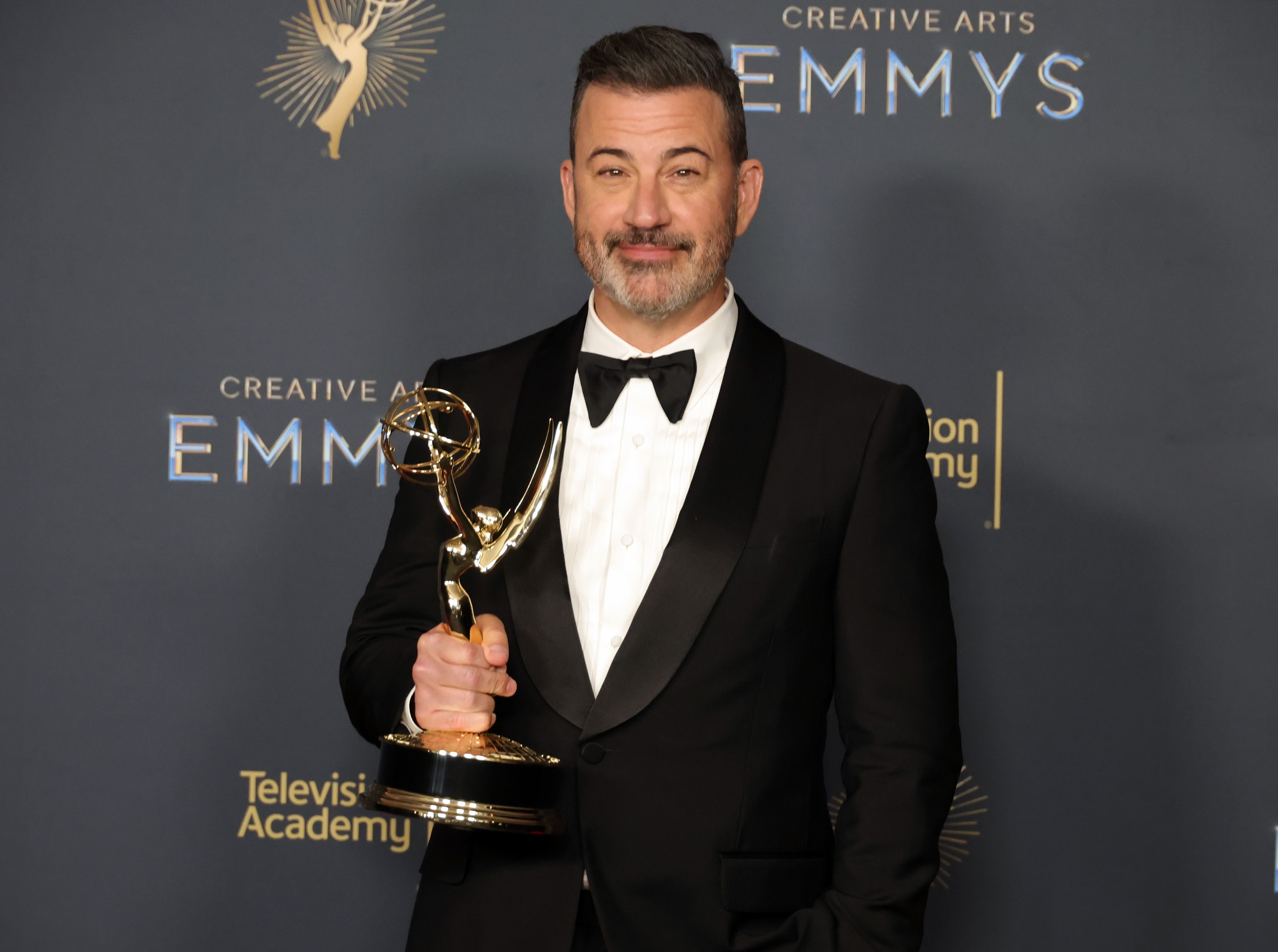 Jimmy Kimmel, winner of the Outstanding Host for a Game Show Award for "Who Wants to Be a Millionaire", attended the 2025 Creative Arts Emmy Awards at Peacock Theater on Sept. 7, 2025 in Los Angeles, California. On Wednesday, ABC suspended Kimmel